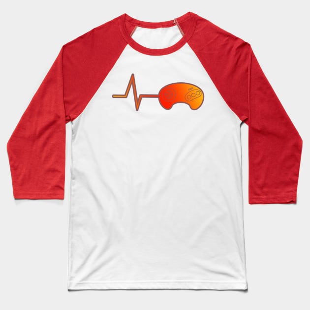 Video game controller Heartbeat Baseball T-Shirt by Scar